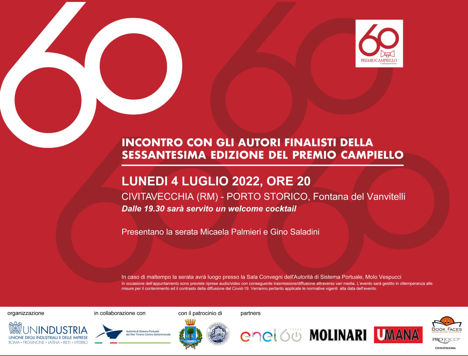 Invito incontro finalisti Premio Campiello - Civitavecchia